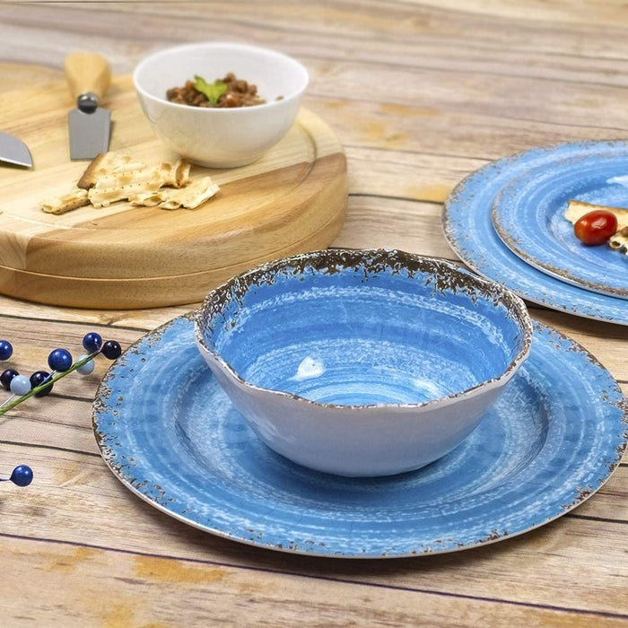 12-Piece Melamine Dinnerware Set - For Outdoor/Indoor Use ( Unbreakable )