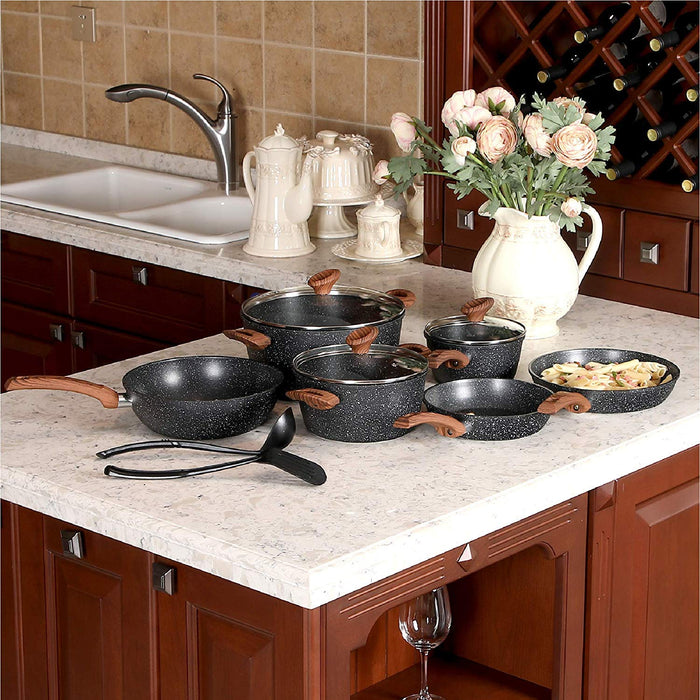 12 Piece Nonstick Granite Cookware Set