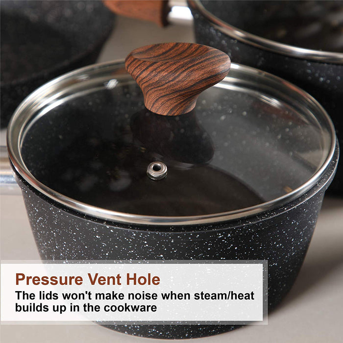 12 Piece Nonstick Granite Cookware Set