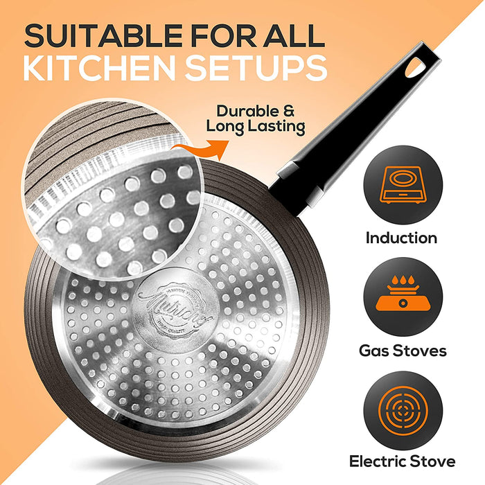 12-Piece Professional Hard Anodized Home Kitchen Ware Pots and Pan Set