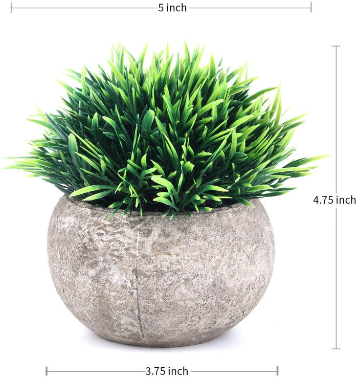 2 Pcs Small Artificial Faux Greenery (Potted Plants)