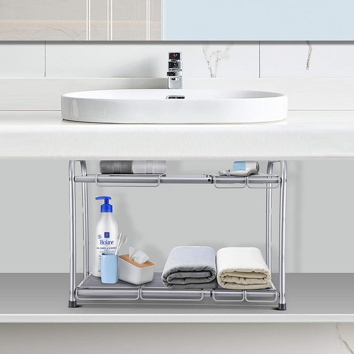 2-Tier Under Sink Expandable Cabinet Shelf