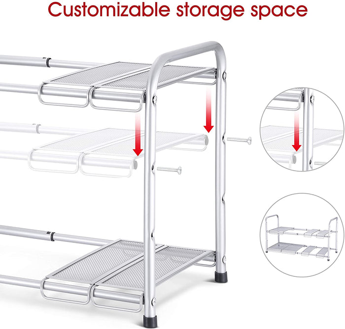 2-Tier Under Sink Expandable Cabinet Shelf