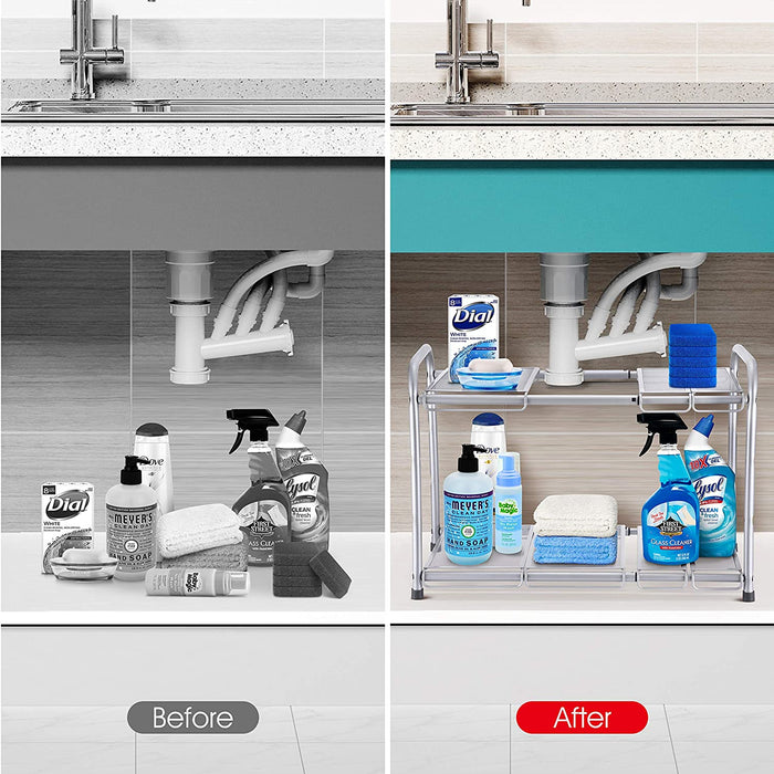 2-Tier Under Sink Expandable Cabinet Shelf