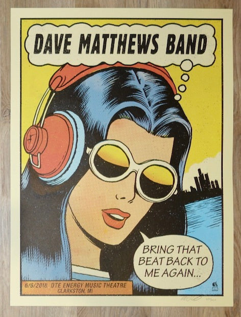 2018 Dave Matthews Band - Clarkston Silkscreen Concert Poster by Methane