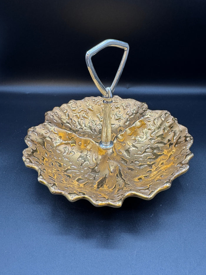 22K Weeping Gold Candy Dish 3 Section