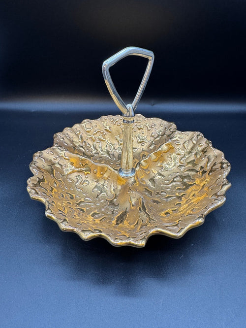 22K Weeping Gold Candy Dish 3 Section