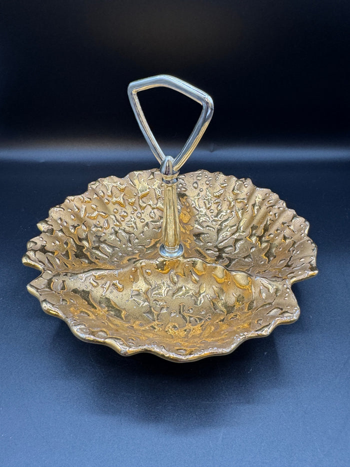 22K Weeping Gold Candy Dish 3 Section