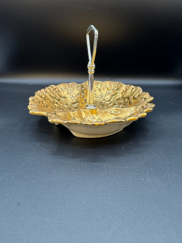 22K Weeping Gold Candy Dish 3 Section
