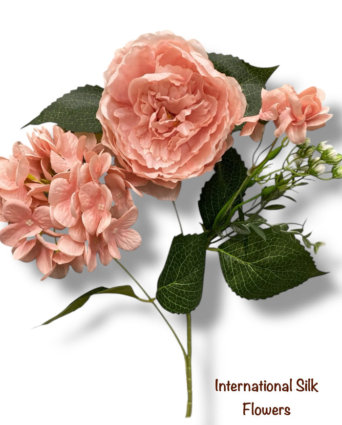 23'' Deluxe Silk Peony Hydrangea Bush ( B1502-Rose Gold )