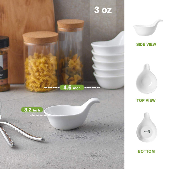 3 Ounce Porcelain Dipping Bowls Set of 6