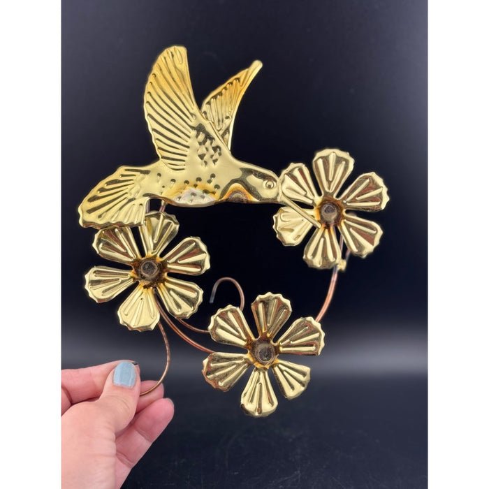 3-Piece HOMECO Brass Hummingbird Wall Hangers