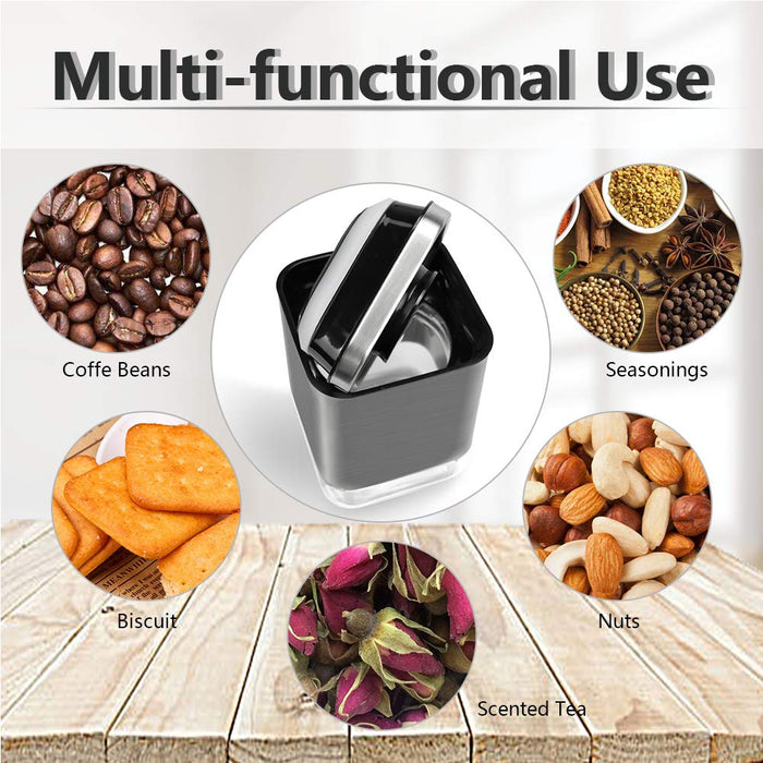 3-Piece Stainless Steel and Clear Glass Airtight Container Set with Lids