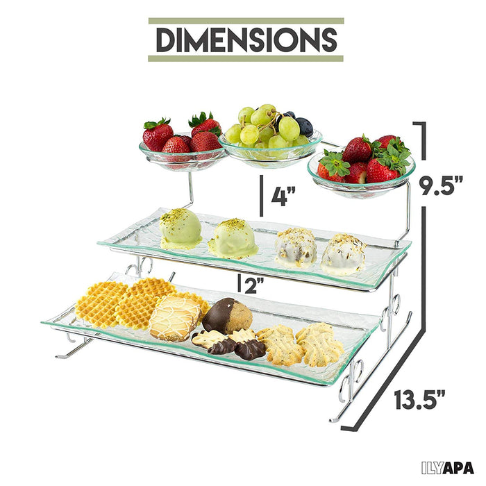 3 Tier Server Stand with Trays & Bowls