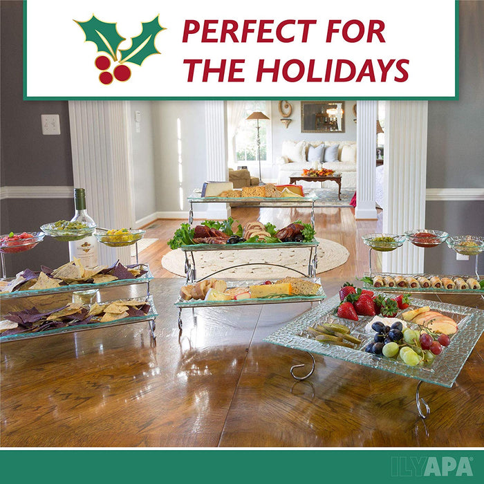 3 Tier Server Stand with Trays & Bowls