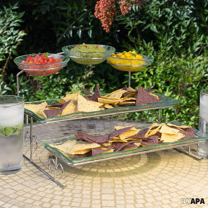 3 Tier Server Stand with Trays & Bowls