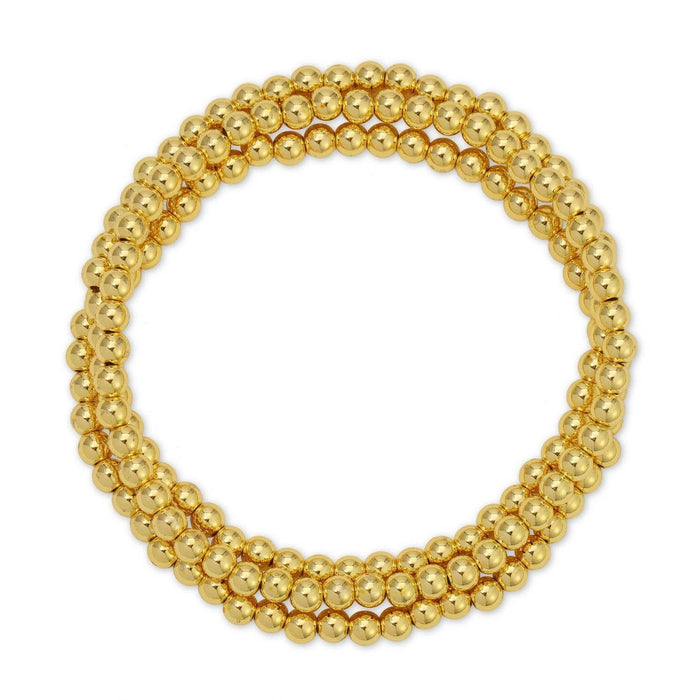 4mm Bead Stretch Bracelet: Gold