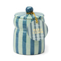 6.5oz Blue Striped Cabana Lid Candle