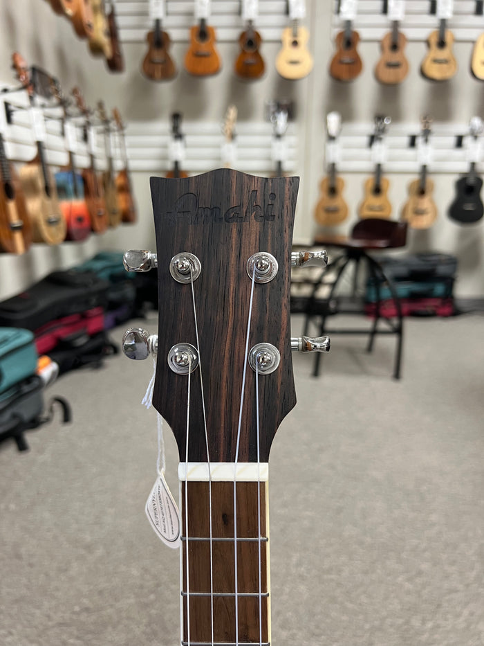 AMAHI UK-990B Striped Ebony Baritone Ukulele w/Case - UK-990B