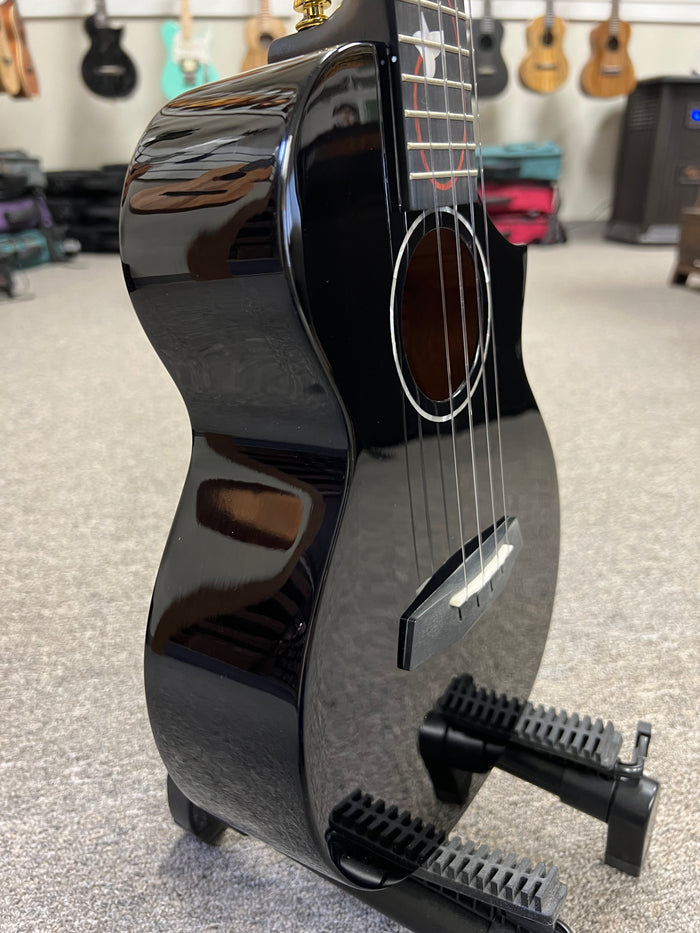 Enya EUT-M6 Black Solid Mahogany Tenor Ukulele w/Case - Aloha City Ukes