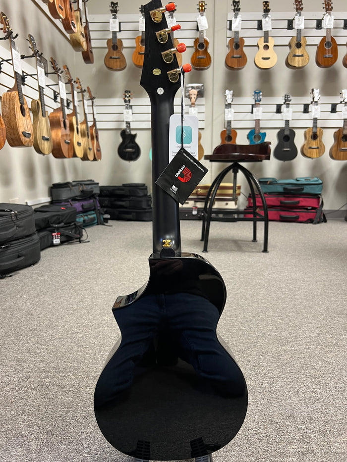 Enya EUT-M6 Black Solid Mahogany Tenor Ukulele w/Case - Aloha City Ukes