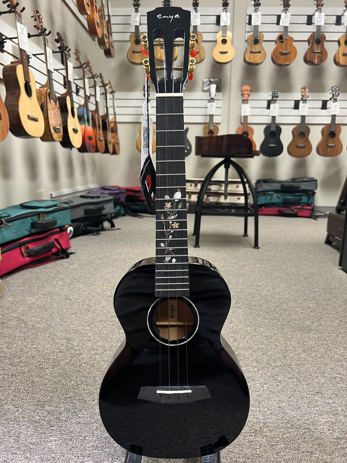 Enya EUT-MAD-DR Solid Mahogany Electric Tenor Ukulele w/Case - Black