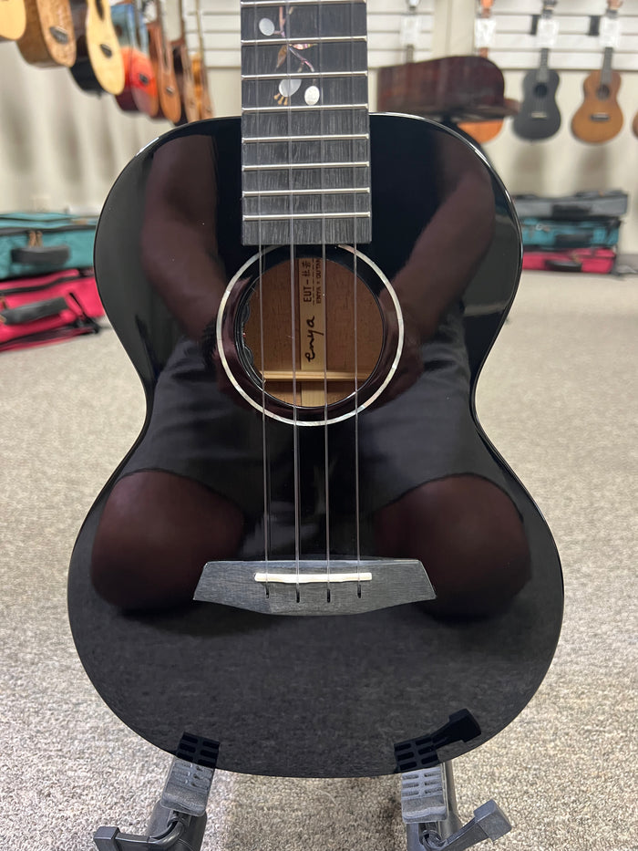 Enya EUT-MAD-DR Solid Mahogany Electric Tenor Ukulele w/Case - Black