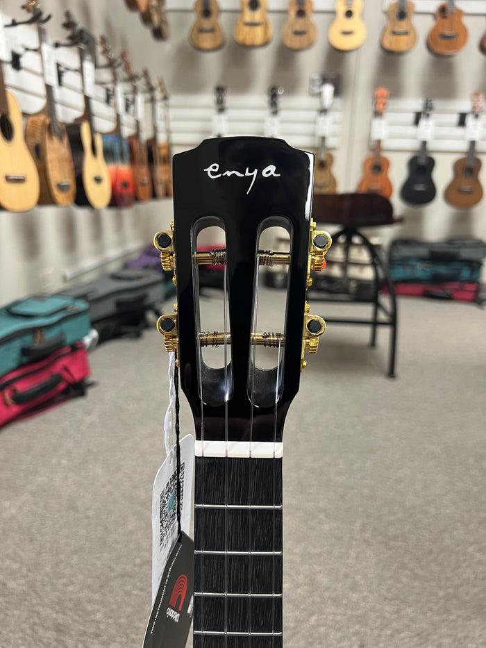 Enya EUT-MAD-DR Solid Mahogany Electric Tenor Ukulele w/Case - Black