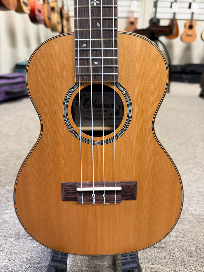 OHANA CK-50ME Solid Cedar/Striped Ebony Concert Ukulele