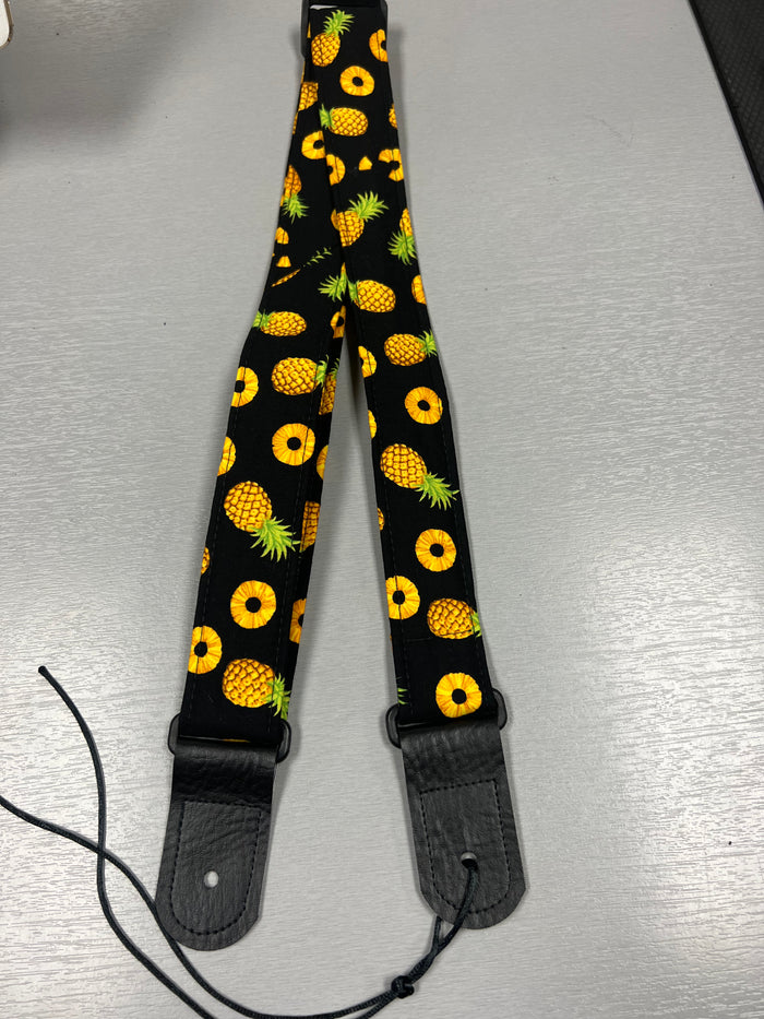 Quiltsand Woven Ukulele Strap - Tossed Pineapples - Adjustable - Aloha City Ukes