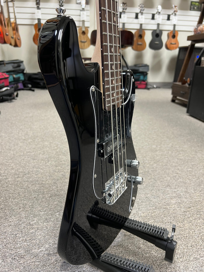 Flight Black Solid Body Electric Mini Bass Lite Ukulele - Short Scale Bass