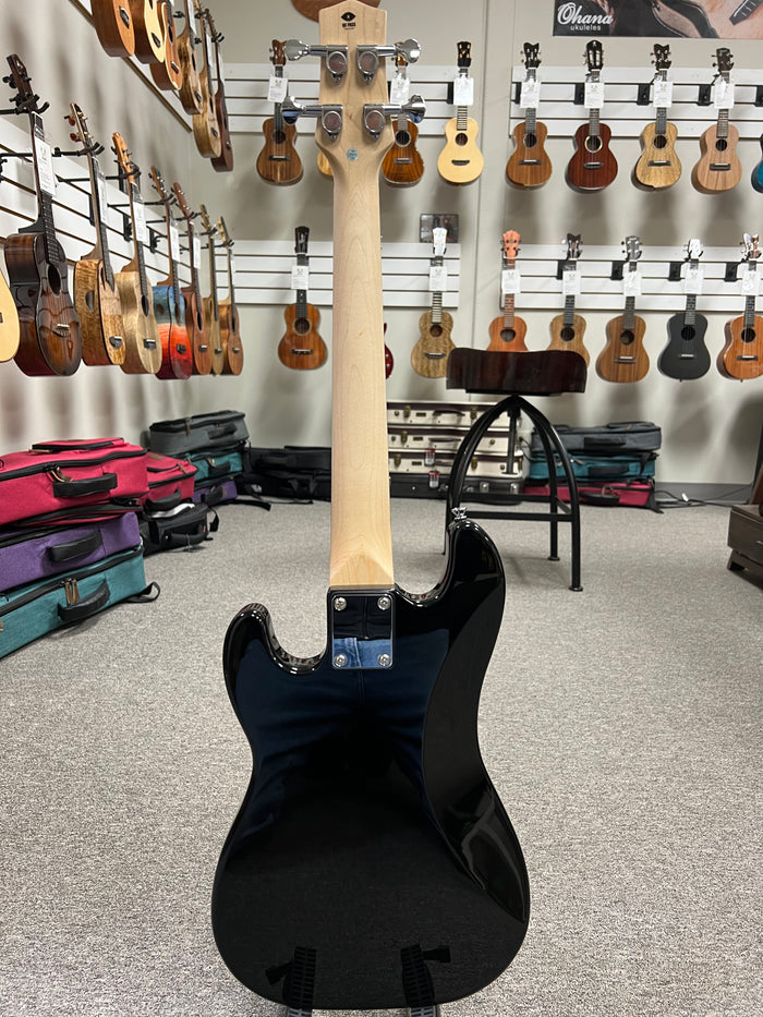 Flight Black Solid Body Electric Mini Bass Lite Ukulele - Short Scale Bass