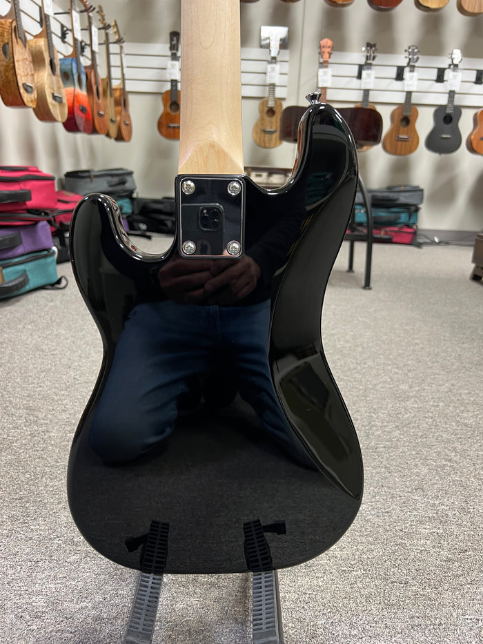 Flight Black Solid Body Electric Mini Bass Lite Ukulele - Short Scale Bass