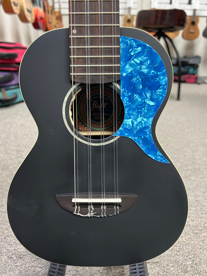 Flight Iris 8 String Electric Tenor Ukulele w/Case - Black