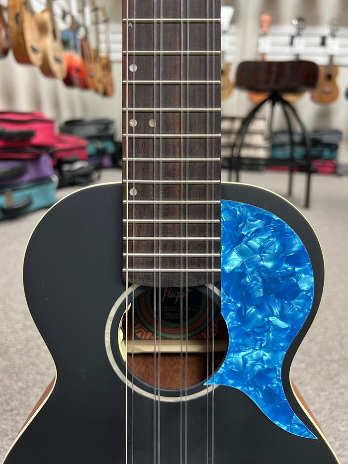 Flight Iris 8 String Electric Tenor Ukulele w/Case - Black