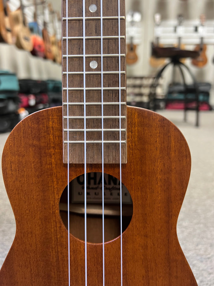 OHANA SK-30L Solid Mahogany Soprano Long Neck Ukulele - Soprano/Tenor Neck