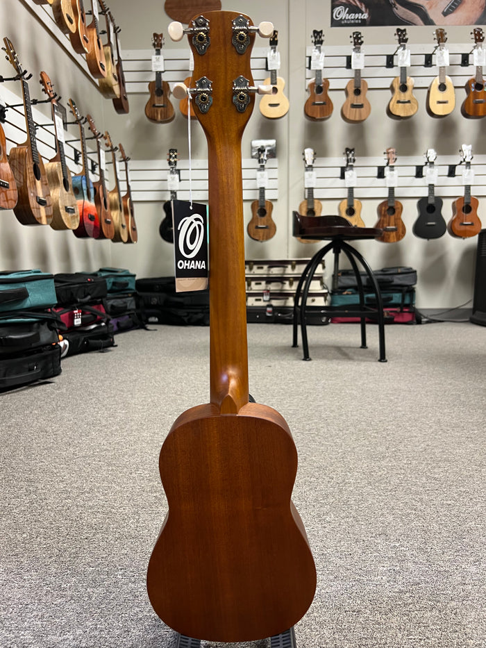 OHANA SK-30L Solid Mahogany Soprano Long Neck Ukulele - Soprano/Tenor Neck