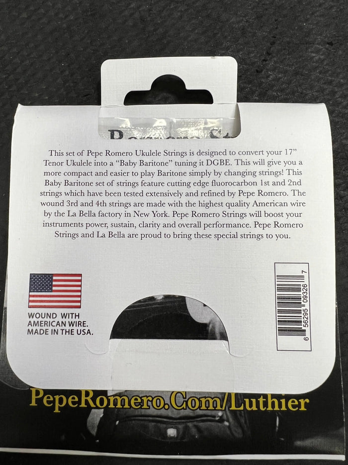 Pepe Romero Fluorocarbon Baby Baritone Ukulele Strings - Tenor to Baritone Conversion - UBB - Aloha City Ukes
