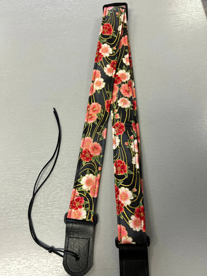 Quiltsand Woven Ukulele Strap - Asian Floral - Adjustable - Aloha City Ukes