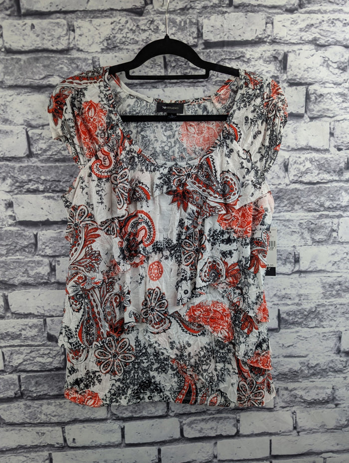 AB Studio Layered Paisley Print Shirt