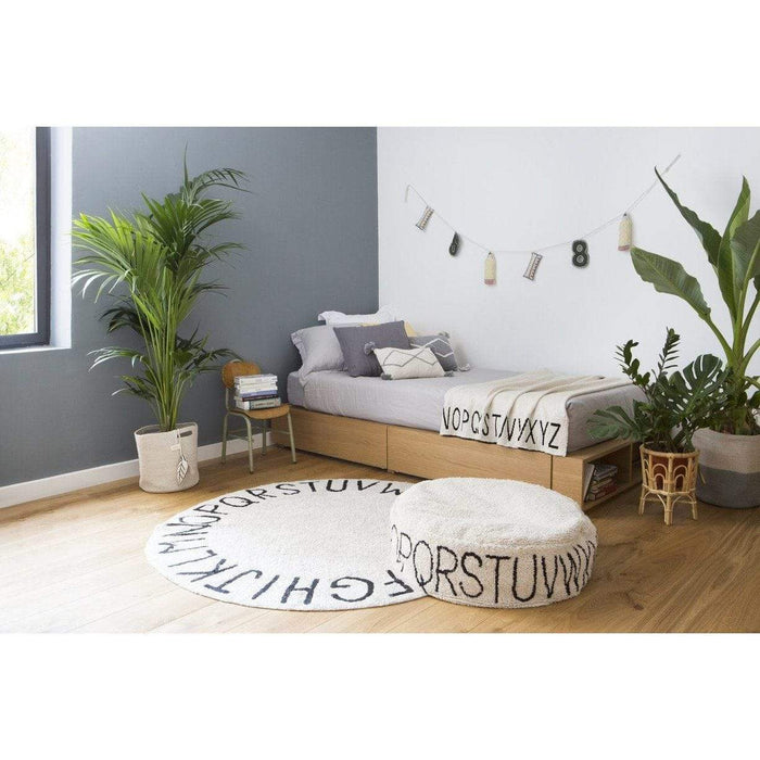 Rugs by Roo | Lorena Canals ABC Natural Black Pouffe-P-ABC-NBK