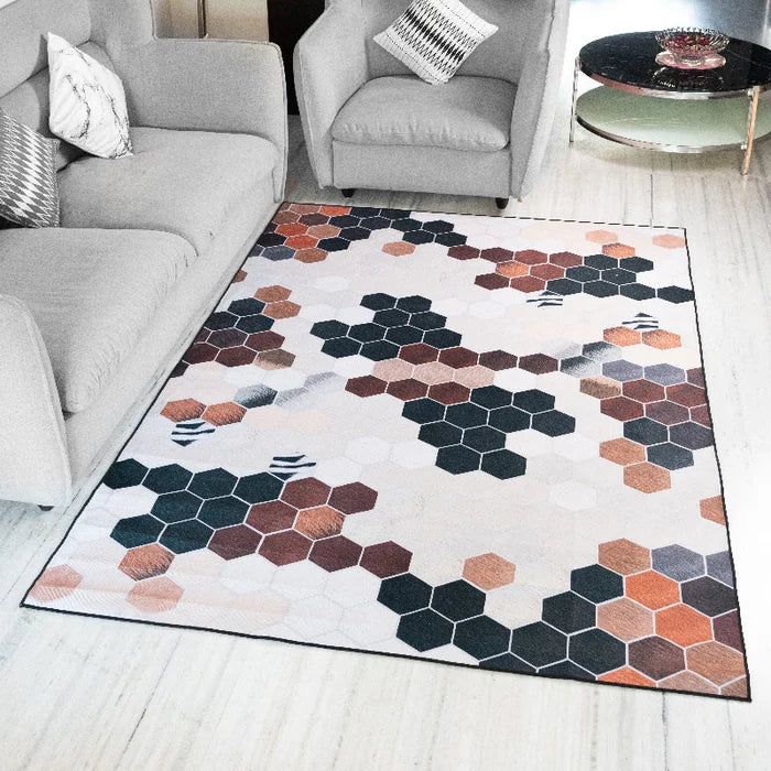 Abstract Honeycomb Modern Home Large Carpet Carpets The June Shop
