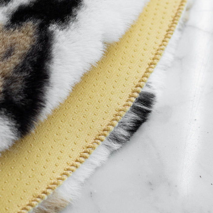 Abstract Slate Grey Soft Faux Fur Rug Rugs The June Shop