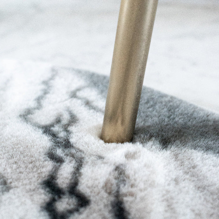 Abstract Slate Grey Soft Faux Fur Rug Rugs The June Shop