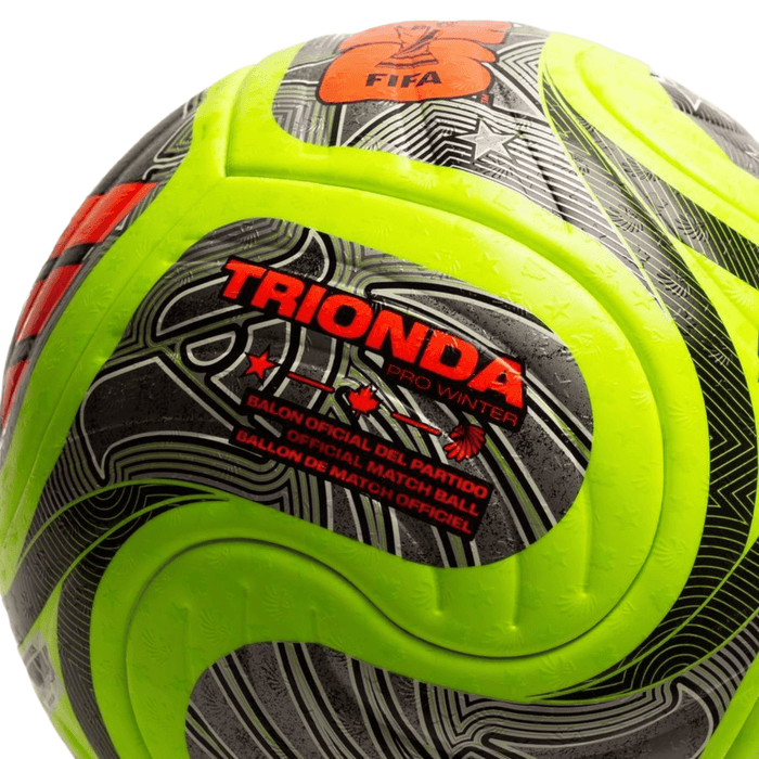 adidas FIFA World Cup 26 Trionda Pro OMB Winter Soccer Ball (Lucid Lemon/Black/Metallic Silver) | SoccerWearhouse