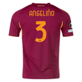 adidas Men's Roma Angeliño Home Jersey w/ Europa League Patches 25/26 (Burgundy) | SoccerWearhouse