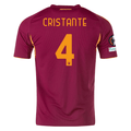 adidas Men's Roma Bryan Cristante Home Jersey w/ Europa League Patches 25/26 (Burgundy) | SoccerWearhouse