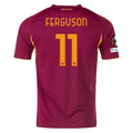 adidas Men's Roma Evan Ferguson Home Jersey w/ Europa League Patches 25/26 (Burgundy) | SoccerWearhouse
