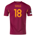 adidas Men's Roma Matías Soulé Home Jersey w/ Europa League Patches 25/26 (Burgundy) | SoccerWearhouse