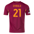 adidas Men's Roma Paulo Dybala Home Jersey w/ Europa League Patches 25/26 (Burgundy) | SoccerWearhouse